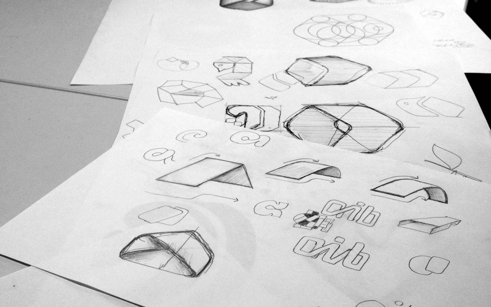 AIB brand design concept sketches