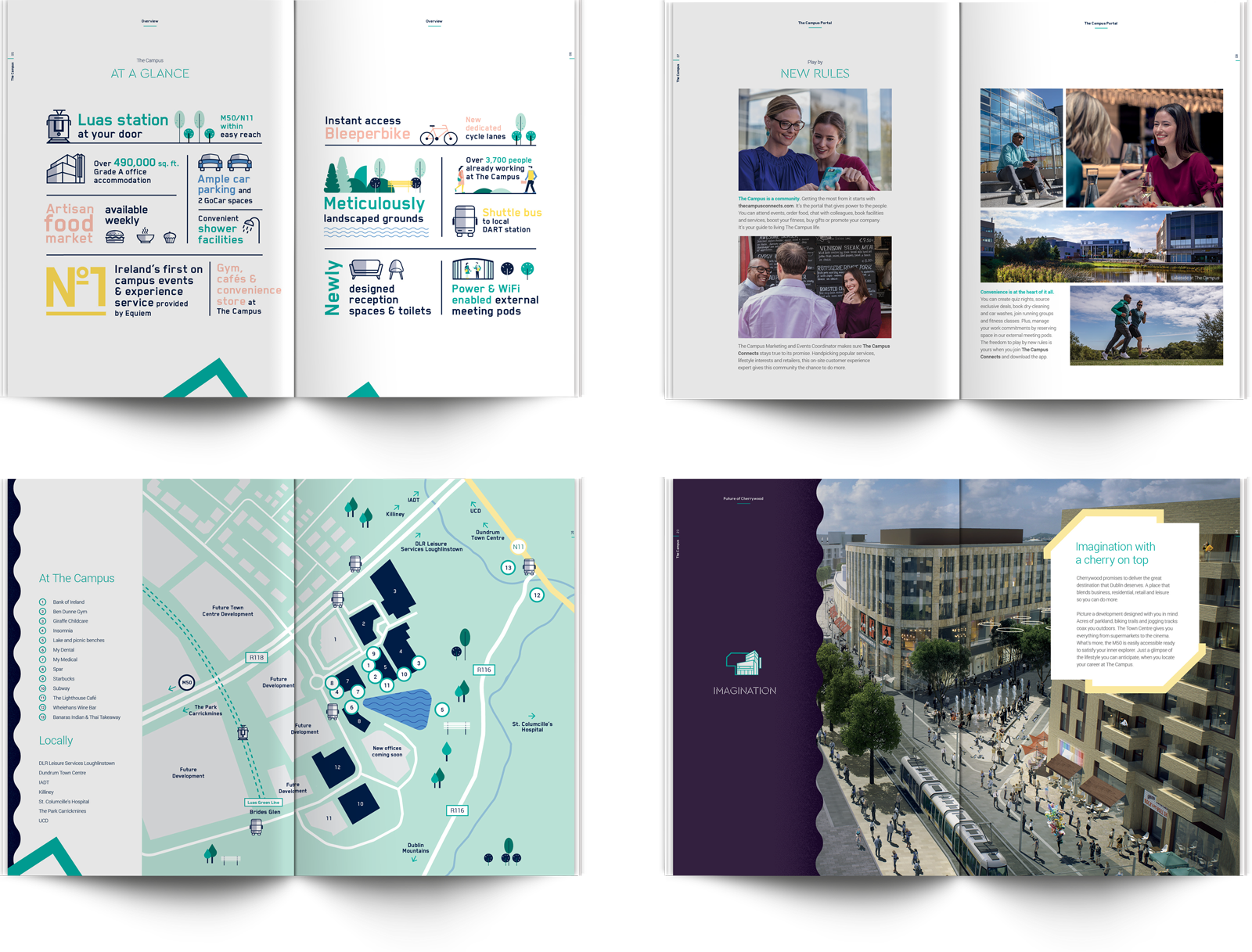 Brochures designed by Originate Creative Agency for The Campus in Ireland