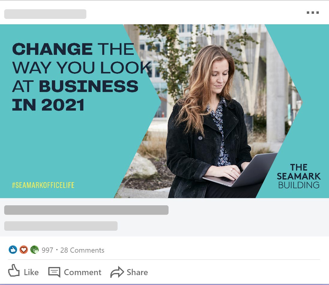 Example of LinkedIn post by social media management company for Seamark