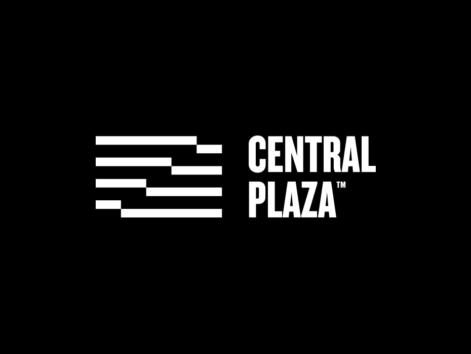 Custom logo design in black and white for Central Plaza