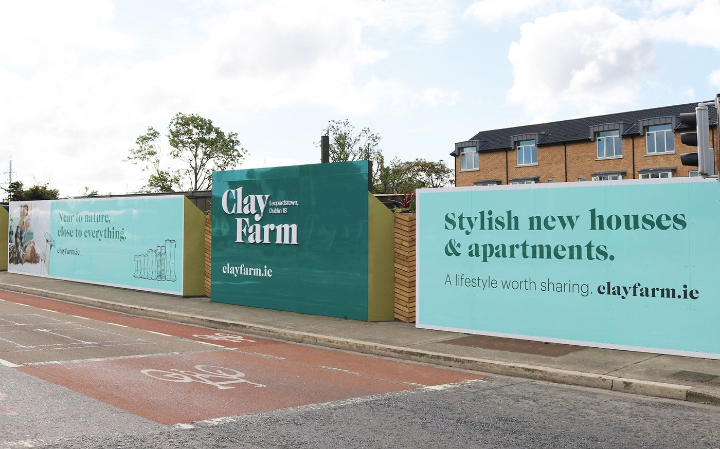 On-street marketing on billboard-style display for Clay Farm