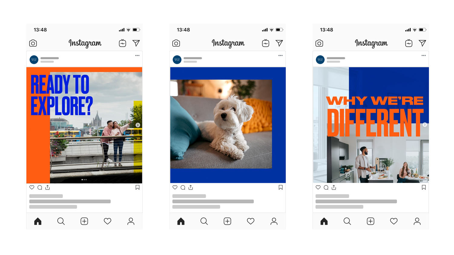 Three screenshots of social media marketing Kennedy Wilson Instagram