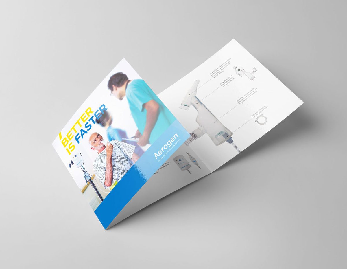 Trifold media informational brochure for Aerogen